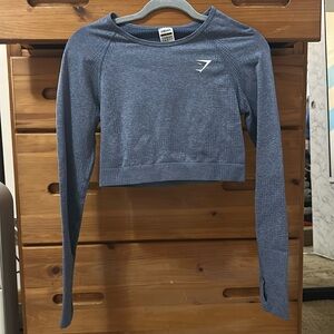 Steel blue gymshark crop top. Size L. Can also fit M